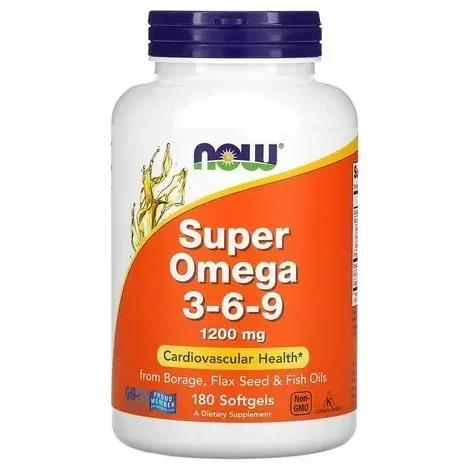 Super Omega 3 6 9 1200 mg 180 cápsulas blandas - Now Foods