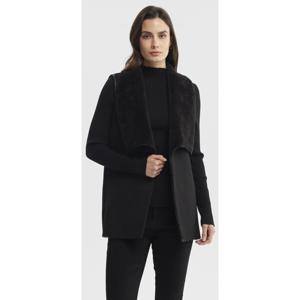 Polar Mujer Corto Antelina Solapa Ancha Negro