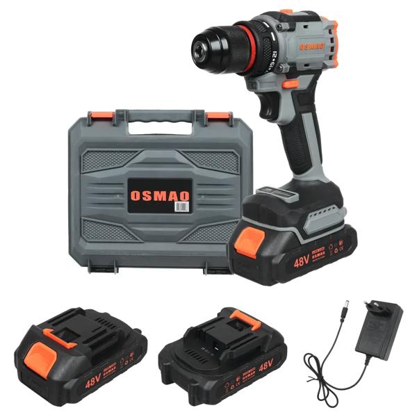 Taladro Inalámbrico Osmao 48V 2 Baterías con Estuche