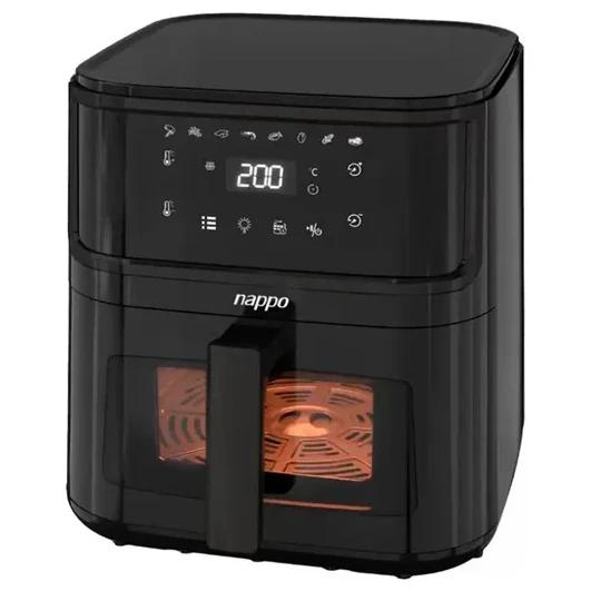 Freidora Sin Aceite Nappo Digital 1500W 8L con Visor, Luz y Pinza