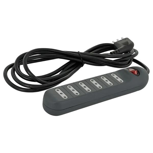 Alargador Zapatilla Lexo 6 Tomas 3m 10A Protección Sobrecarga