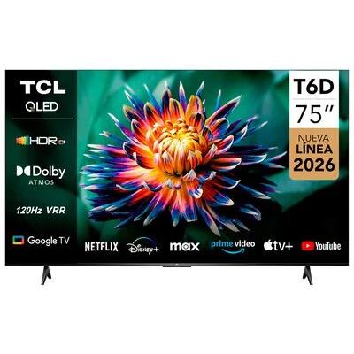 Smart TV QLED 75" TCL 4K Google TV 75T6D