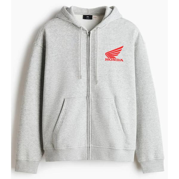 Polerón hoodie con cierre y motivo Loose Fit