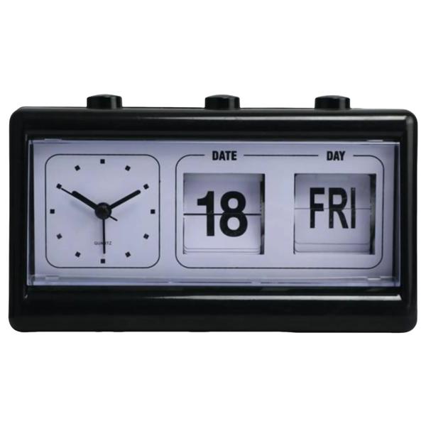 Reloj/calendario New York negro