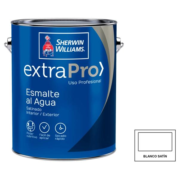 Esmalte al agua Extra Pro blanco satín 1 galón