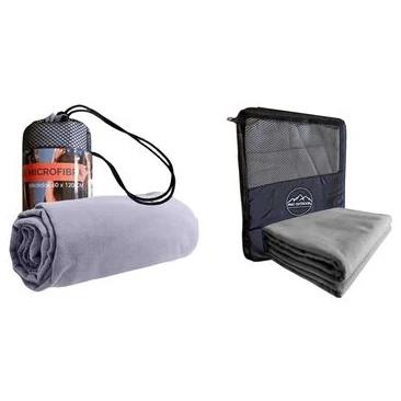 Pack Toallón y Toalla Microfibra Suede Gris Pro Outdoor