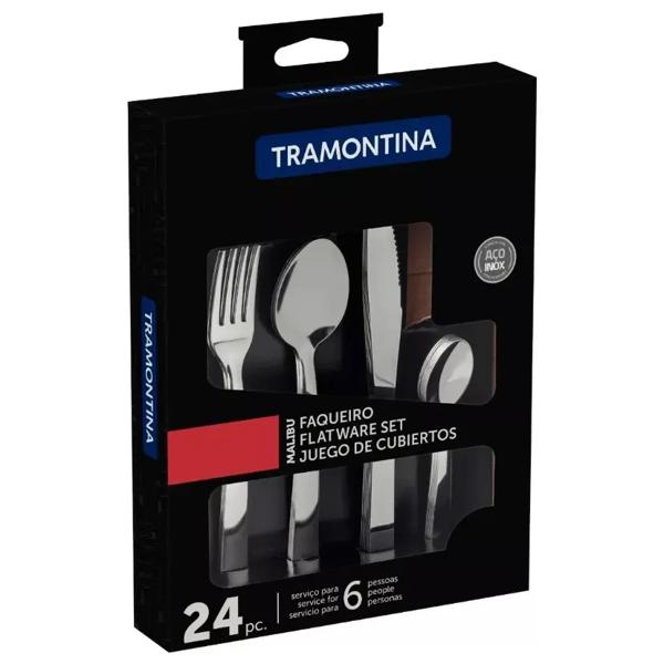 Juego de Cubiertos Tramontina Malibú 24 Piezas Plateado