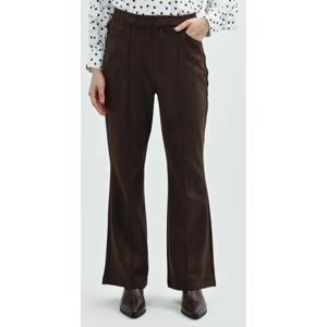 Pantalón Mujer Leve Flare Café Oscuro
