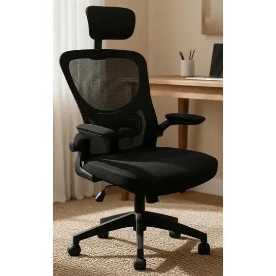 Silla Oficina Ergonómica Reclinable Apoyabrazos Ajustables Negro Casabella