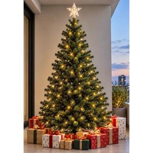 Árbol de Navidad Artificial Aspor de 180cm con Luces LED y Estrella