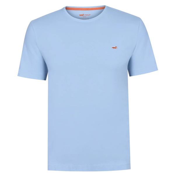 Polera Algodón Orgánico Hombre Basic Azul Claro Rockford