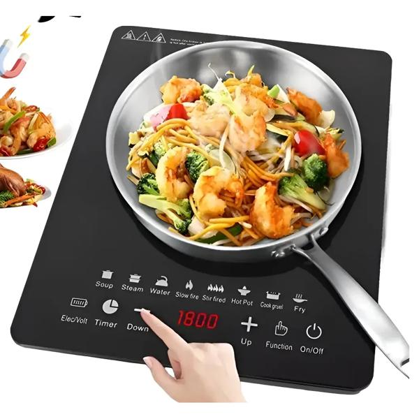 Placa de Inducción 2200W con Pantalla y 8 Velocidades