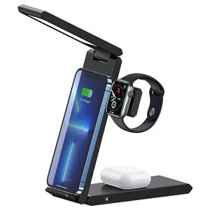 Base de Carga Plegable 3 en 1 Usams CD181 15W Wireless Negro