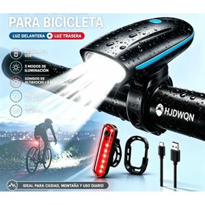 Set de Luces LED para Bicicleta con Claxon y Carga USB
