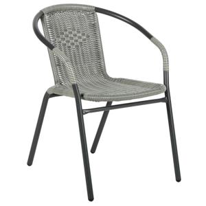 Silla de Terraza Metal y Ratán Gris 73x54x61 cm