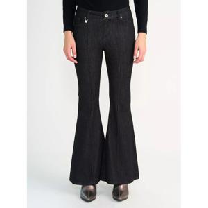 Jeans Skinny Flare Raw Black Alforza