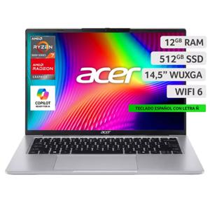Notebook Aspire Lite AL14-43P Ryzen 7 12GB RAM 512GB SSD 14.5'' WUXGA 60Hz