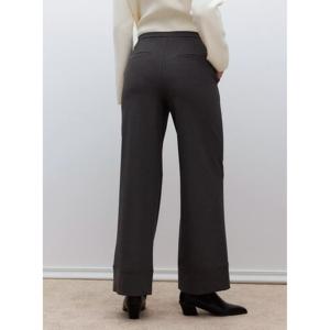 Pantalón Rayas Finas Wide Leg Tiro Alto Cordón Elasticado